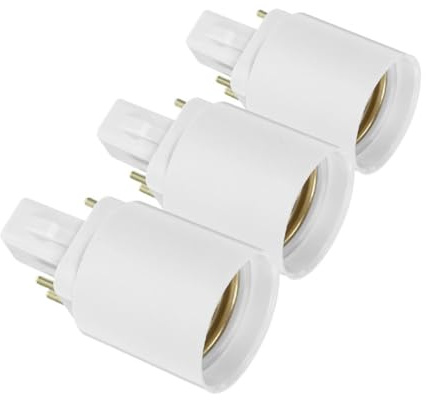 PRETYZOOM Adattatore 3 a Lampadina e G24q Elettrica E27 in Presa a 4 Convertitore Portalampada Pin Plastica Bianca Pezzi per Uffici Spazi Commerciali