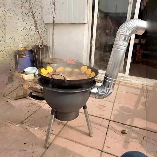 Portable Carbon Steel Rocket Stove - Efficient Wood Burning for Outdoor Cooking with Easy Smoke Control - Ideal for Camping and Tent Use