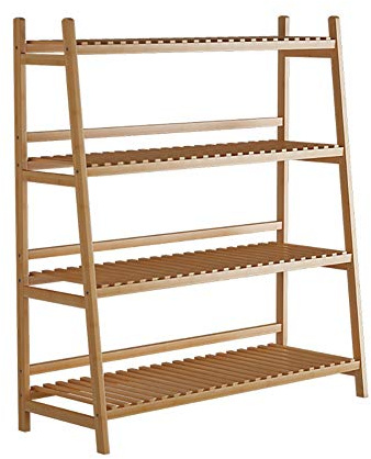 Présentoir multifonction en bambou pour plantes – Étagère style échelle pour pot de fleurs pour intérieur et extérieur, noir et couleurs naturelles, taille : 70 cm x 36 cm x 110 cm et 100 cm x 36 cm x
