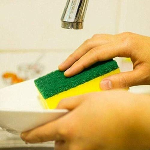 10pcs Sponges de Cuisine Sponge, Conception à Double Couche à Récurer Gratter, pour Laver Les Casseroles, Une Légère Décontamination Puissante Effective Utilisation Polyvalente Durable