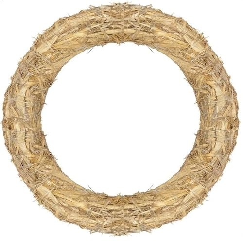 Strohkranz/Strohrömer 30 cm – 1 Stück | Natur Strohkränze Ø 30 cm x 5 cm | Kränze zum Basteln, Dekorieren & Selbermachen | Weihnachtskranz, Türkranz, Tischdeko, DIY Kranz