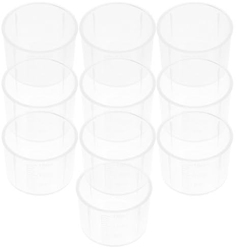Uonlytech Vasos Medidores de 15 Ml de Plástico PP Transparente 10 Unidades Vasos de Laboratorio para Mezclar y Medir Líquidos Graduación Precisa Ideales para Medicamentos y Reutilizable