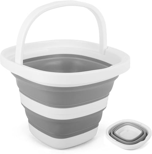 DailyAdorn Faltbarer Eimer 5 L – Putzeimer, Pop-up-Eimer, falteimer aus Kunststoff für Autowäsche, zusammenklappbare Waschschüssel, Ideal für Camping und Festivals
