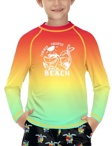 BesserBay Boy's Long Sleeve Rash Vest UPF 50+ Sun Protection Swim Top 3-14 Years