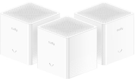 Cudy AX3000 Wi-Fi 6 hela hemmet nätsystem, 2 500 kvm, M3 000S 3-pack | 2402 + 574 Mbps wifi med dubbla band, 2 x Gigabit-portar, sömlösa nät, VPN-server + klient, 160 MHz, app-molnkontroller