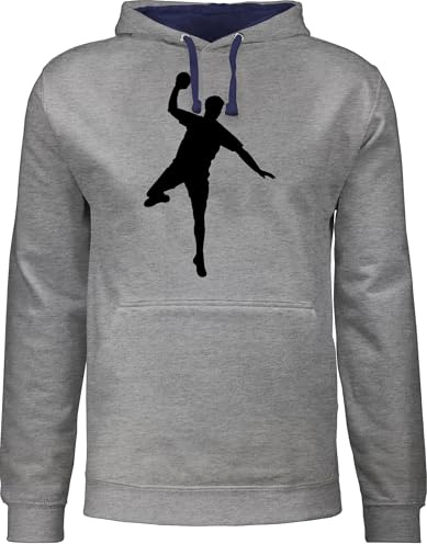 Shirtracer - Pullover Herren Frauen Hoodie Kontrast zweifarbig - EM 2026 Trikot Ersatz - Handball Wurf