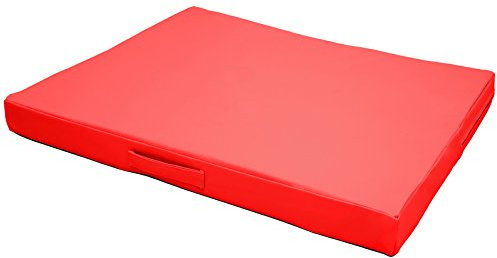 CopcoPet Orthopädische Hundematte Kunstleder Rot 110 x 80 Hundekissen für mittelgroße Hunde, Hundekissen Waschbar, Wasserabweisend, kühl hundematte, hundematratze, Outdoor hundebett 8cm dick