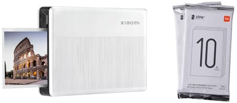 per Xiaomi Stampante Bluetooth a Sublimazione per Stampa Foto Istantanee AR con Tecnologia Zero Ink Printing Photo Printer 300DPI tascabile con cartuccia 20 fogli carta ZINK Print Paper