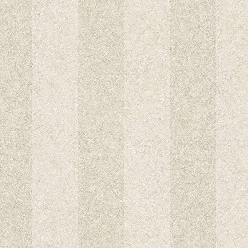 BRICOFLOR Vliestapete | Tapete Streifen Gestreifte Tapeten Streifentapete - Schlafzimmer-Tapete Tapeten für Schlafzimmer - Beige / Crème | 10,05 x 0,70 m = Rolle 7.04 m²