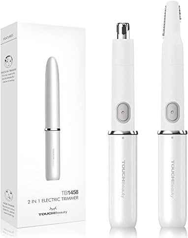 Nasenhaartrimmer Augenbrauentrimmer,TOUCHBeauty Schmerzloser Nasenhaarschneider Professionelles,Präzisionstrimmer für die Entfernung von, Nasen, Ohren,Gesicht Männer und Frauen AG-1458W(Weiß)