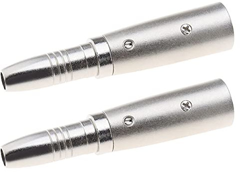 2x 3 Pins XLR to 1/4Inch Adapters XLR Male Socket to 6.35mm Female Jack Mono Plug Conversion Connectors Silver for Microphone Audio