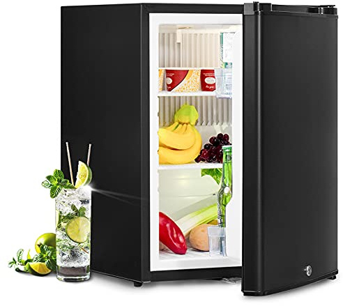 Smad Frigo Camping car 12V 220V, 51L, Frigo 12V, avec Serrure, 0-10℃, Réfrigérateur Silencieux pour Chambre Camping Camion Fourgon Van Caravane, Noir