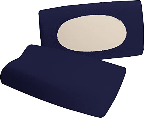 Erwin Müller Nackenstützkissenbezug Nürnberg Doppel-Jersey, dunkelblau Größe 35x50 cm - sehr strapazierfest, temperaturausgleichend, mit Rundumgummizug