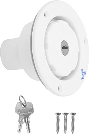 Tankdeckel 85mm RV Wassertankdeckel mit Feder und Dichtungsring Universal Frischwassereinlass mit 2 Schlüsseln Auslaufsicherer Wasser Wasserdeckel für Wohnwagen Wohnmobil Boot Auto(Weiß)