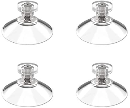 SIOPPKIK 4 Pezzi 30 mm Ventose Versatili Trasparente con Filettatura Plastica Sucker Pad Senza Ganci Trasparente PVC, Morbido Forte Aspirazione,per mobili, cucina e vetro, ecc.