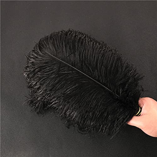 10 Stück 40-45cm Natürliche Straußenfedern,Strauß Feder zum Basteln,Bastel Federn für DIY Traumfänger Zubehör,Heimdekoration,KostüMe,Tischdeko Hochzeit Party Fest Hüte Kleidung Dekoration,Schwarz