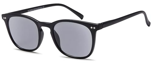 NEW VISION Lesebrille mit Sonnenschutz Getönt Lesehilfe Sehhilfe Sonnenbrille Sonnenlesebrille mit sehstärke Damen Herren NV1126-SG (SCHWARZ, 1.5, Diottria)