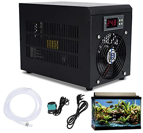 thickvalley Aquarium Chiller, 60L Fish Tank Cooler/Hydroponics Water Chiller with HD Display Temperature Setting & Built-in Cooling Fan, for Fish Axolotl Coral Farming