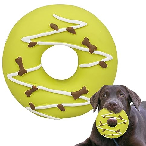 Donut-Hundespielzeug | Verschiedenes Donut-Hundespielzeug mit Quietschern - Interaktives Donut-Spielzeug für Haustiere, Kauspielzeug für Hunde, Welpenspielzeug, Hundespielzeug großer Rassen