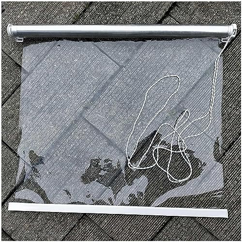 Transparentes Wasserdichtes Rollo, Durchsichtiges Pvc-vinyl-rollläden, Seitenzugrollos, Außenrollos Jalousien Für Fenster Und Türen, Winddichte Rollos Regenfeste Vorhänge,WxH-110x220cm/43.3*86.6in