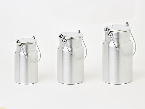 Lechera Aluminio Pulido Con Asa y Tapa Distintos Tamaños Diseño Clásico (2 Litros)