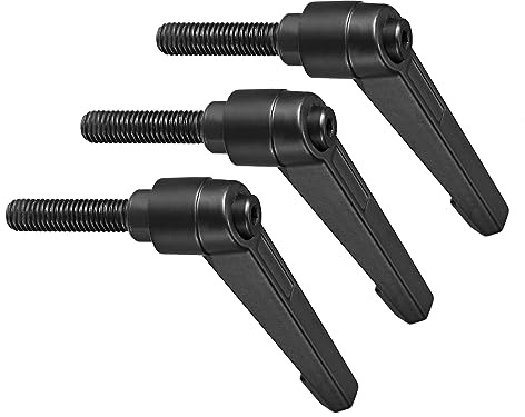 CoCud Klemmhebel Griffe M8 x 32mm Stecker Gewinde Einstellbar Schnellspanner Verriegelung Drehend Bolzen Knöpfe Schwarz - (Verwendung: für Drehmaschinen) 3Stk
