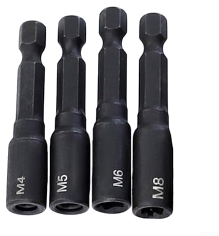 4 Stück M6-M14 Wasserhahn-Adapter, 1/4 Zoll Sechskantschaft, festere Schraube, Gewindebohrer-Adapter, Verlängerungsstangenhalter (Typ A)