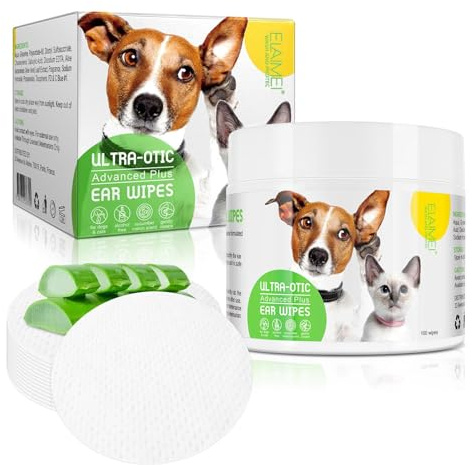 Toallitas para orejas de perro, 100 toallitas limpiadoras de orejas de perro, toallitas para mascotas, toallitas para orejas para perros, almohadillas seguras y eficaces para limpiar dientes, ojos y