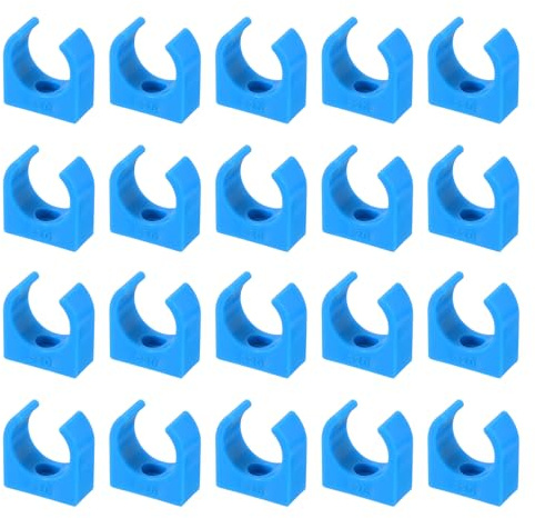 sourcing map 100Pcs U-Shaped Water Pipe Clamps, PPR Pipe Clamps Clips U Shaped Pipe Clip Fit for 20mm/0.79 OD Water Pipes and Tubing Hoses Support, Blue