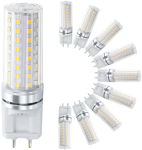 TPMAFF 10-Pack G12 Light Source 15 Watt G12 LED Bulb 2235 Lumens G12 Bi-Pin Base LED Corn Light Bulbs (150 Watt Eqv.) 85-277V AC, Not-Dimmable, for Home&Commercial Lighting