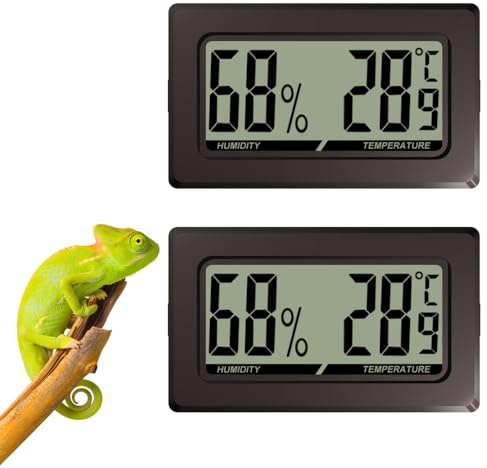 2 STK/3 STK Digital Thermometer Hygrometer für Reptile Terrarium, Rechteckige Form mit Druckknöpfen An Der Seite für Terrarium Reptilien Terrarien