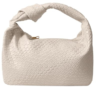 PHILOMENA Damen-Handtasche mit Knotenriemen, Leder, mit Reißverschluss, Hobo-Clutch, Geldbörsen