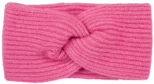 styleBREAKER Damen Strick Stirnband Rippenmuster Twist Knoten, Magenta | 22 cm elastische Bundweite (dehnbar für 51-58 cm Kopfumfang), 11 cm breit. Wärmender Ohrenwärmer, Mützen-Ersatz für Winter.