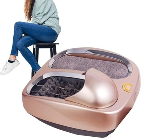 ELIKBH Máquina para Limpiar Zapatos, máquina automática de inducción para Limpiar Suelas de Zapatos para Uso doméstico o clínico, pulidora de Zapatos eléctrica(Gold)