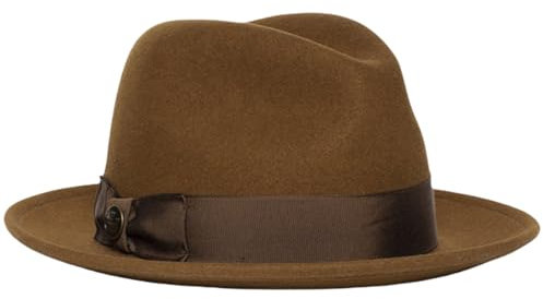 BHFYOB Homburg Zylinderhut mit Schleife Pork Pie Hut viktorianisches Alter Wolle Zylinder Klassischer Hut für Jungen Männer Erwachsene Wolle
