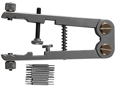 BGFYUSF Pince à Ressort Professionnelle de Type U pour Bracelet de Montre， Outil de réparation avec 9 Broches， Convient pour Les Accessoires d'outils de réparation de，Silver