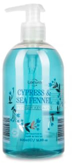 Lacur Luxury Hand Wash, 500ml, White Mulberry, Cypress & Sea Fennel, Orange & Bergamot, Rhubarb & Rose (Cypress & Sea Fennel 500ml x 3)