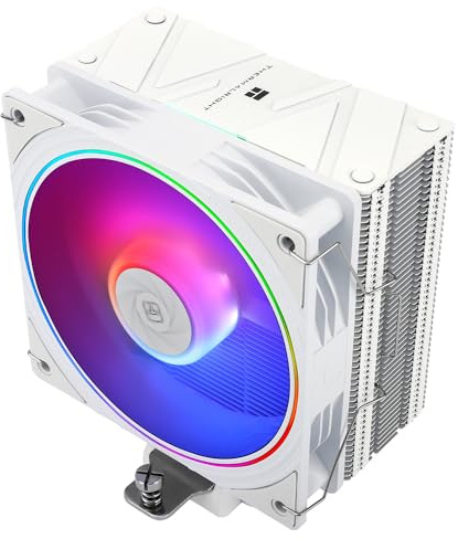 TR-Assassin Spirit 120 EVO WHITE ARGB CPU Cooler Air With 4×6mm HeatPipes, TL-S12W-S PWM Fan Heatsink CPU Cooler,156mm High, for AMD:AM4 AM5/Intel 1700/1150/1151/1200(AS120 EVO WHITE ARGB)