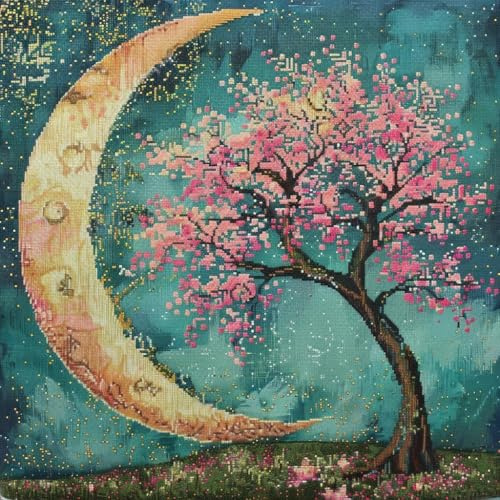 Kit De Cojín Con Gancho De Pestillo Kits De Costura De Fundas De Almohada Con Hermoso Kit De Almohada De Cerezos En Flor, 45 X 45 Cm, Cojín Bordado Diy 43X43 Cm Kits De Hilo De Ganchillo Par