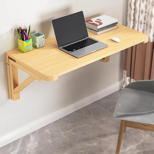 Wandtisch klappbar Kleiner Wandklapptisch Holz Wandklapptisch Robust und langlebig, hohe Tragfähigkeit für Küche Balkon Outdoor Kleiner Raum WäScherei Arbeitszimmer Küche usw.(80cm*50cm)