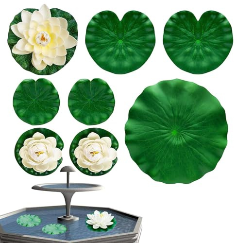 Piante galleggianti da laghetto, piante acquatiche realistiche artificiali, decorazione per laghetti da giardino, giardino acquatico, meditazione