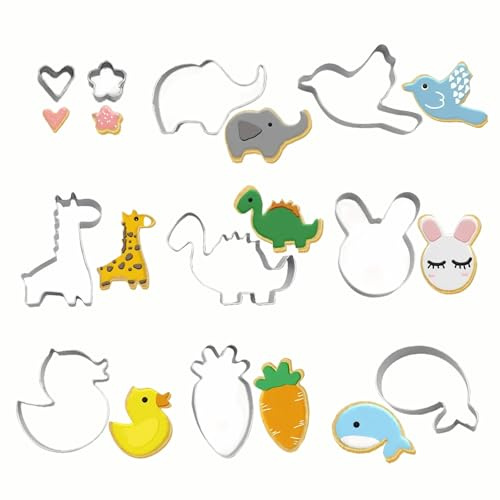 10 Forme per Biscotti Animali Materiale in Acciaio Inoxidisabile di Qualità Alimentare Artigianato per Bambini Interazione Genitori-Bambino Taglierina In Acciaio Inox A Forma Di Animali