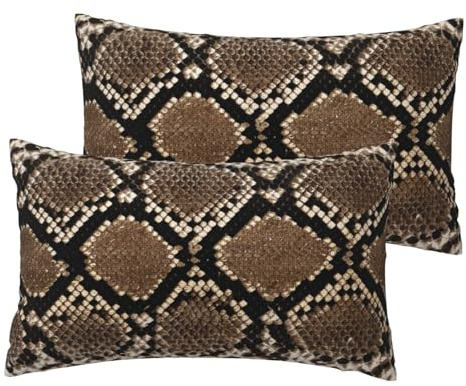 ESNAIUVCD Federa per cuscino rettangolare con stampa a serpente, double face, traspirante, per hotel, casa, letto, decorazione (2 pezzi)
