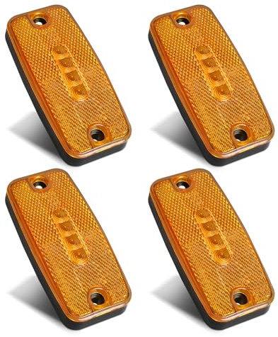 AOHEWEI 4 luci di posizione laterali a LED gialle per rimorchio, luci di posizione anteriori per camion 12V/24V con riflettore ECE R91 R10 omologate per camper, furgoni, barche, roulotte e caravan