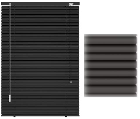WXGZSKLV Persianas Venecianas de Aluminio de Interior, Láminas de 25 mm, Persiana Horizontales Fácil Instalación 40 50 65 70 85 90 110 150 160 120 cm Personalizado Estores(Negro)