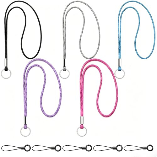 Solivive 10 Stück Schlüsselband Lanyard Personalisiert, mit 5 Stück Schlüsselband Lang und 5 Stück kurzes hängendes Seil, Nylon Lanyards mit karabiner, für Schlüssel Ausweis Handy Kamera Lanyard