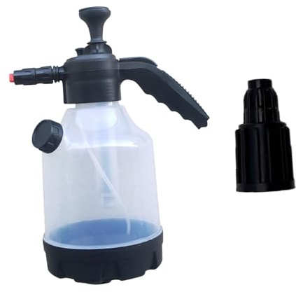 Milageto Pulvérisateur à Mousse Manuel 3 000 ML, Automatique, Multifonction, avec Interrupteur de Verrouillage, pour arrosage de Fleurs, Lavage de Voiture et, Blanc Translucide