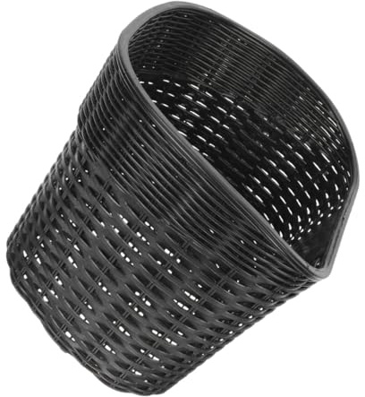 DECHOUS Cesta para Manillar de Bicicleta Pequeña de Ratán Vintage Negra, Cesta Portátil para Bicicleta Multifuncional, Accesorio Delantero Resistente para Ciclismo y Transporte de