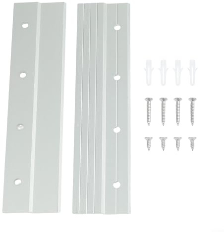Paquete de 2 ganchos de tacos franceses resistentes para marcos de fotos de aleación de aluminio para espejos de montaje en pared y arte, capacidad de 80 libras con nivel, tornillos y anclajes (8