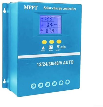 TDCuizent för MPPT solladdningsregulator 100 A 12 V-48 V automatisk identifiering LCD-skärm dubbel USB för förseglat gel/översvämning för LIFEPO4-batteri, PV-regulator med överbelastningsskydd, 7